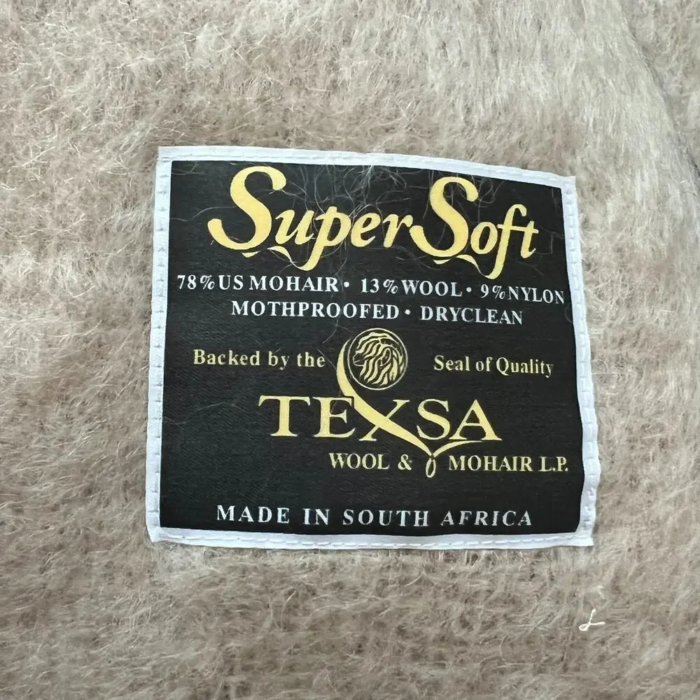 Super Soft Throw Blanket Mohair Wool Blend Brown Plaid Made in South Africa